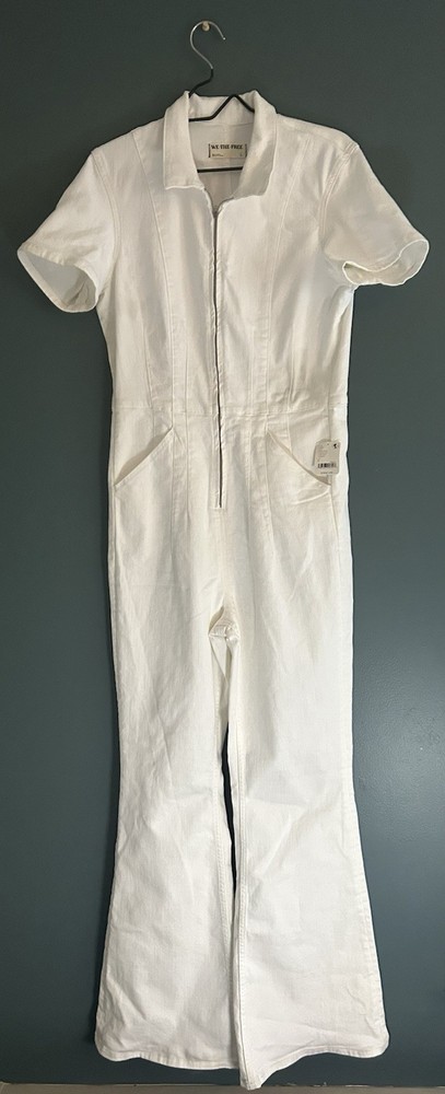 NWT Free People We The Free Jayde Flare Fitted Zipped up Jumpsuit L