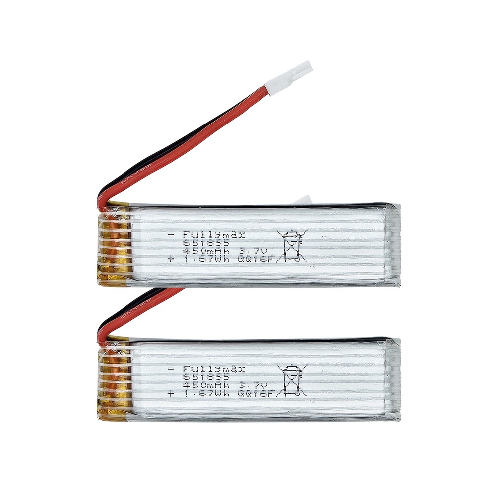 2 PCS 3.7V 450mAh Li-Po Battery, Compatible with WLtoys K110S RC Helicopter