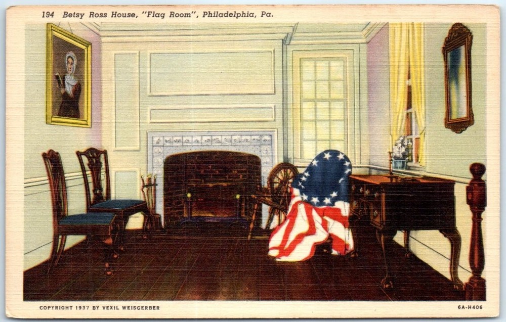 Postcard - Betsy Ross House, 