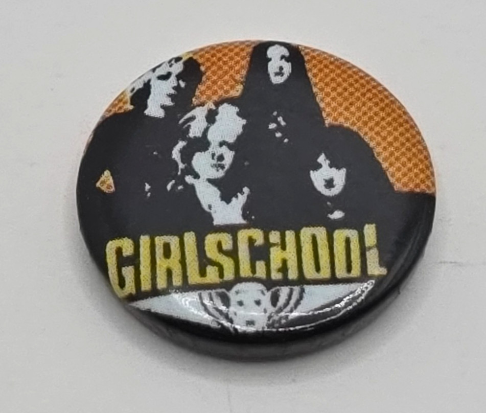 Girlschool Rock Band Pinback Button 1