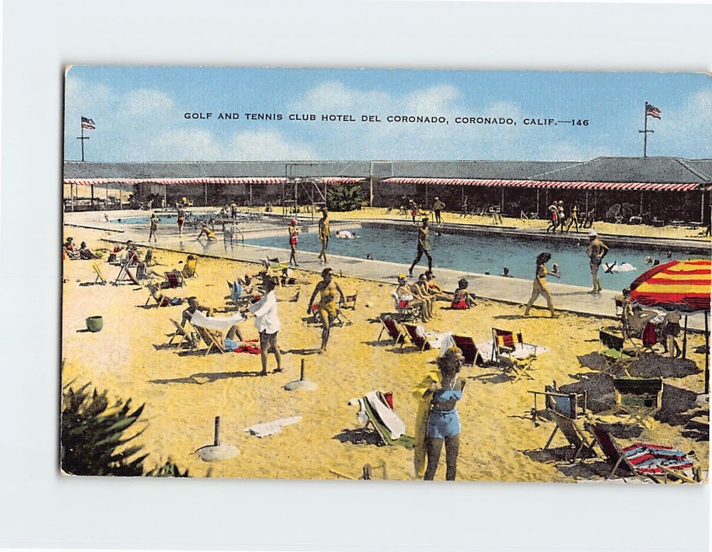Postcard Golf & Tennis CLub Hotel Del Coronado California USA