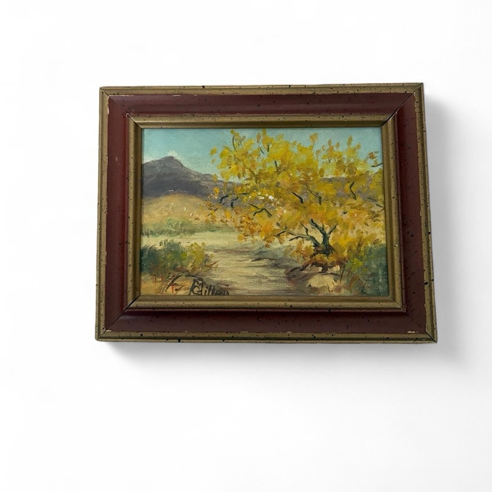Vintage Framed Original Oil Painting Autumn Landscape Signed Miller 1975