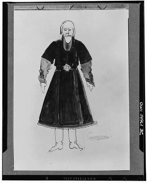 Photo:Bearded Man Costume Sketch 1900s Drawing Portrait