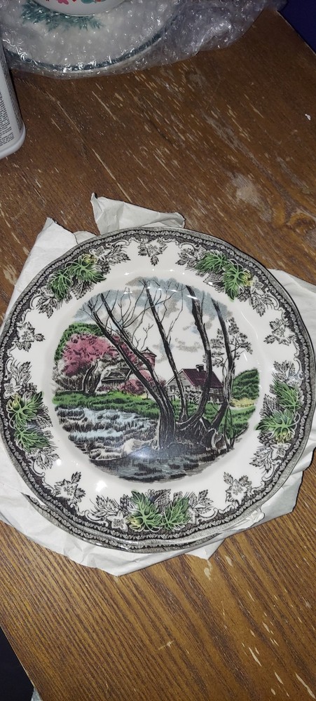 Johnson Brothers Friendly Village Salad Plates Set of 4 Willow By the Brook