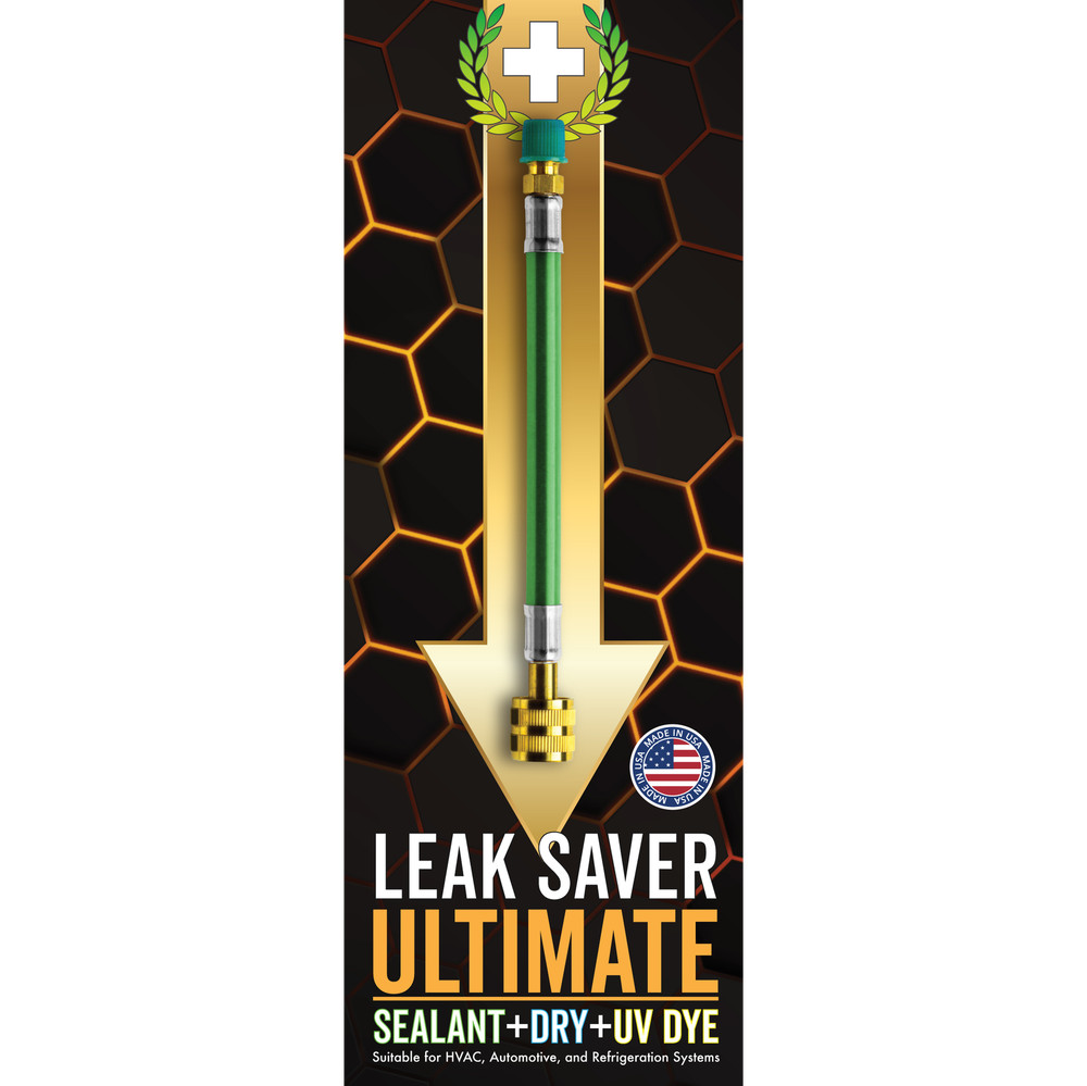 Leak Saver Direct Inject ULTIMATE for AC, Refrigeration, and Automotive Systems3 in 1 Sealant + UV Dye + Moisture Remover  Made in USA-image