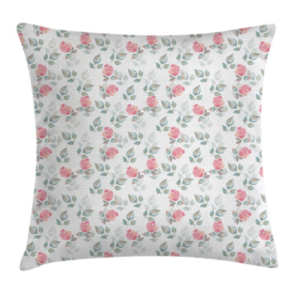 Floral Rose Petals Blossoms Square Cushion Cover 18 Inches