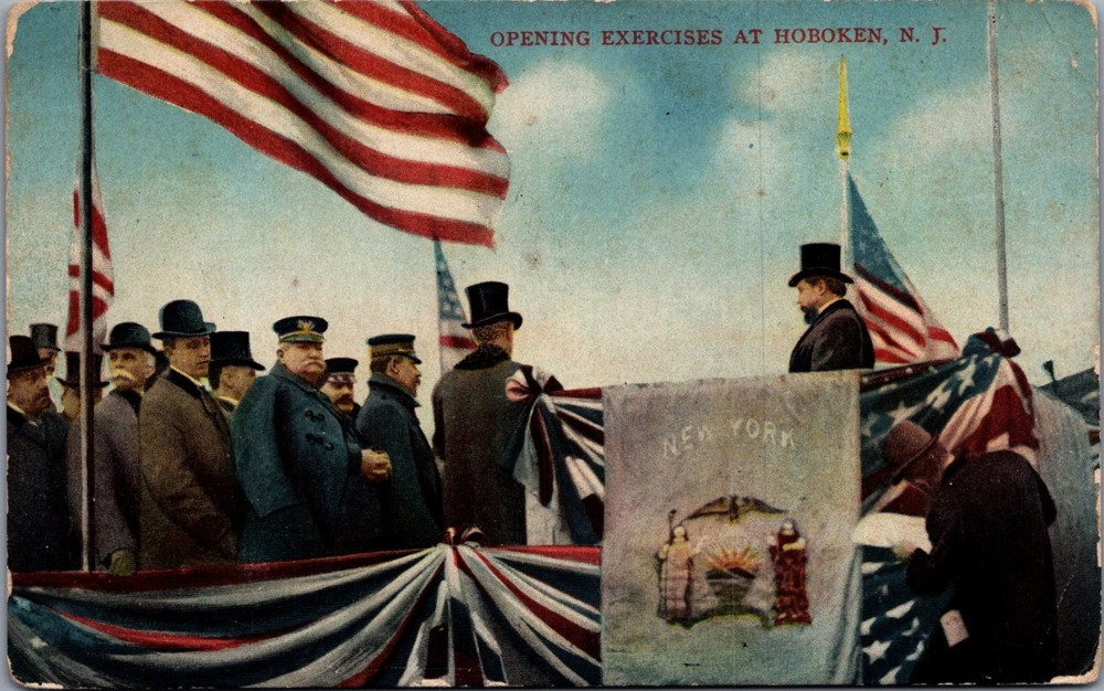 Hudson River Tunnel Opening Hoboken NJ Postcard N.Y.P.C.& No. Co. 1908