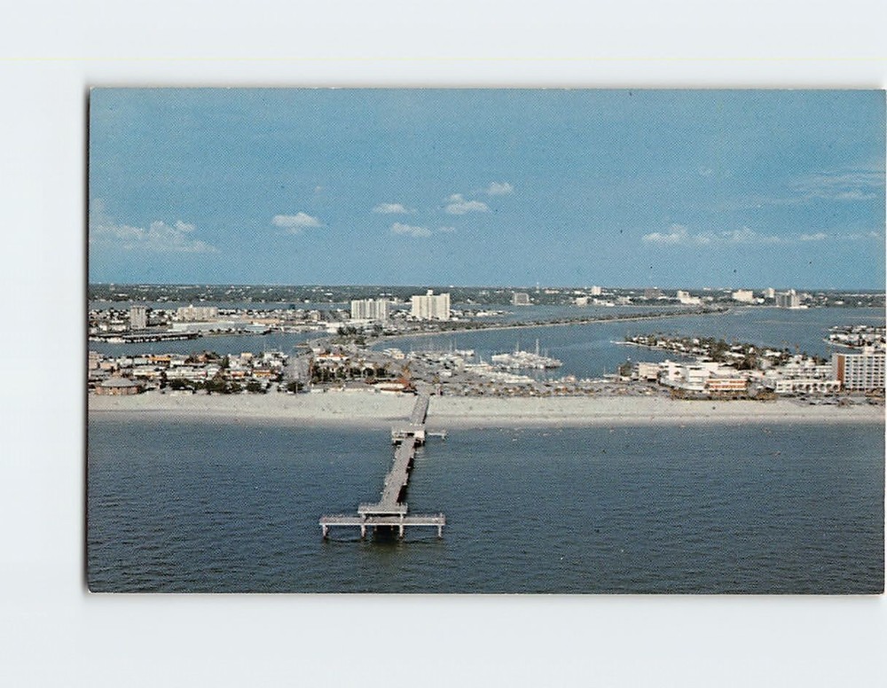 Postcard Aerial View Clearwater Beach Florida USA