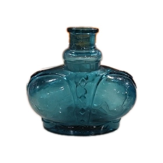 Victrylite Blue Crown Shaped Bottle Diamond Design Made Italy No Cork or Stopper