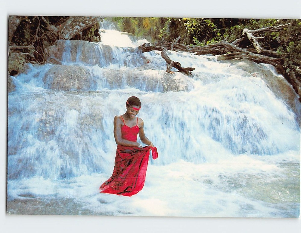 Postcard Woman in Dunn's River Falls Ocho Rios Jamaica