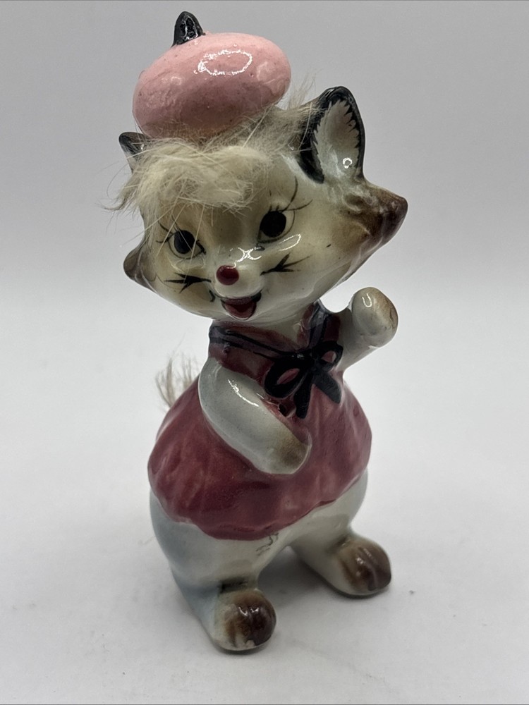 Vintage Ceramic Cat Figure, Japan, Anthropomorphic
