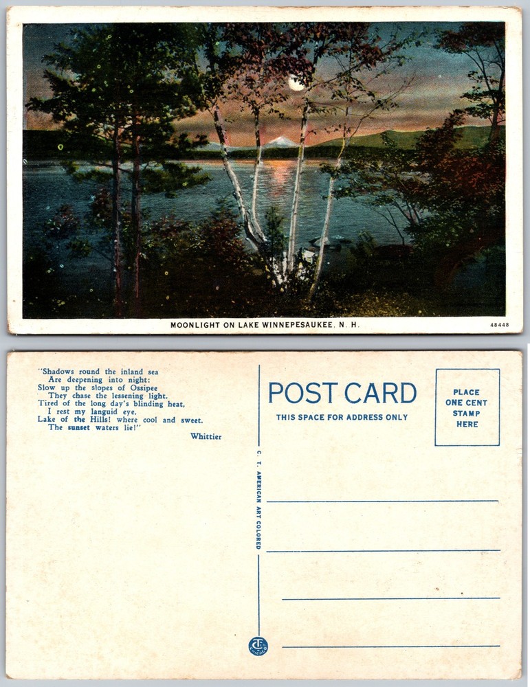 Moonlight Lake Winnipesaukee NH Postcard