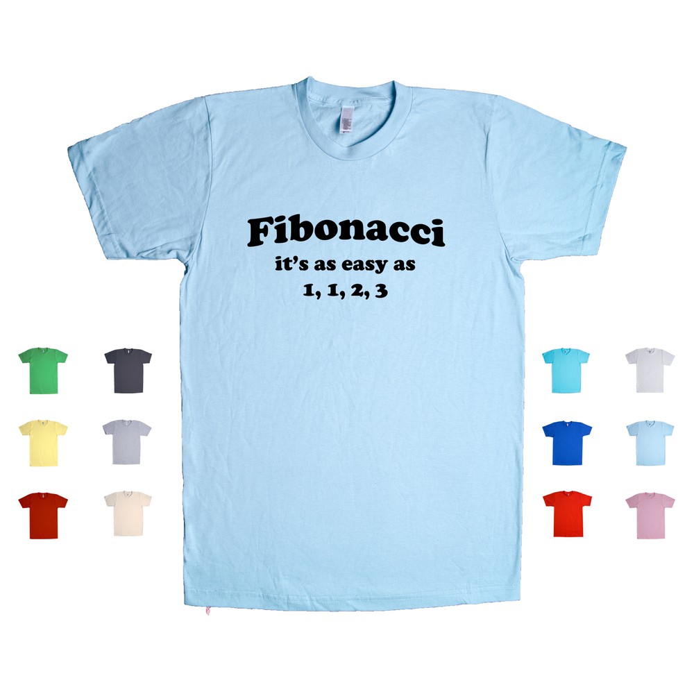 Fibonacci Math Tee for Students & Teachers - Easy as 1,1,2,3 Unisex Design