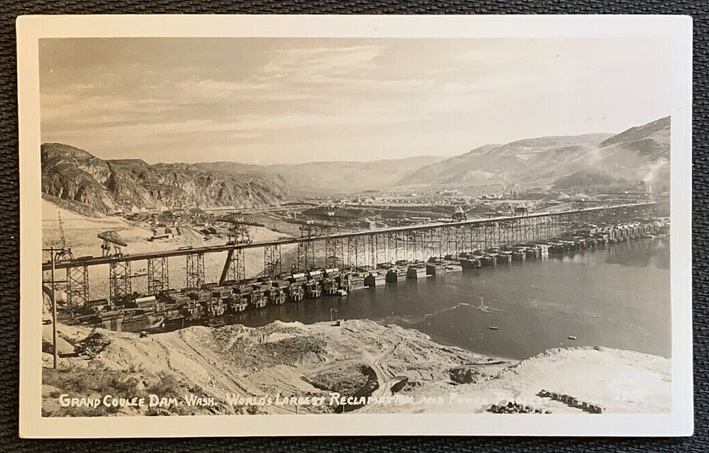 VTG GRAND COULEE DAM CONSTRUCTION RPPC Postcard - World's Largest Power Project