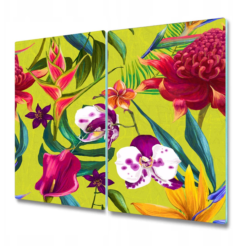 Glass Worktop protector Secret Garden Pansies Floral Colourful Flowers Pansy