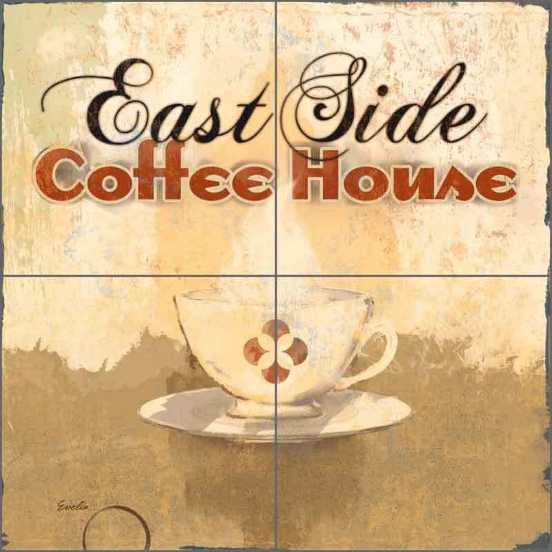 Ceramic Tile Mural Backsplash Evelia Coffee House Kitchen Art OB-ES84f