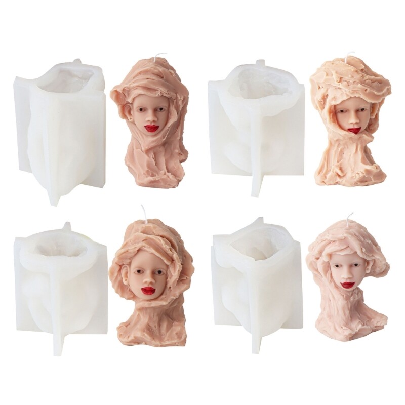 Artistic Girl Portrait Silicone Mold for Soap and Resin Crafts  