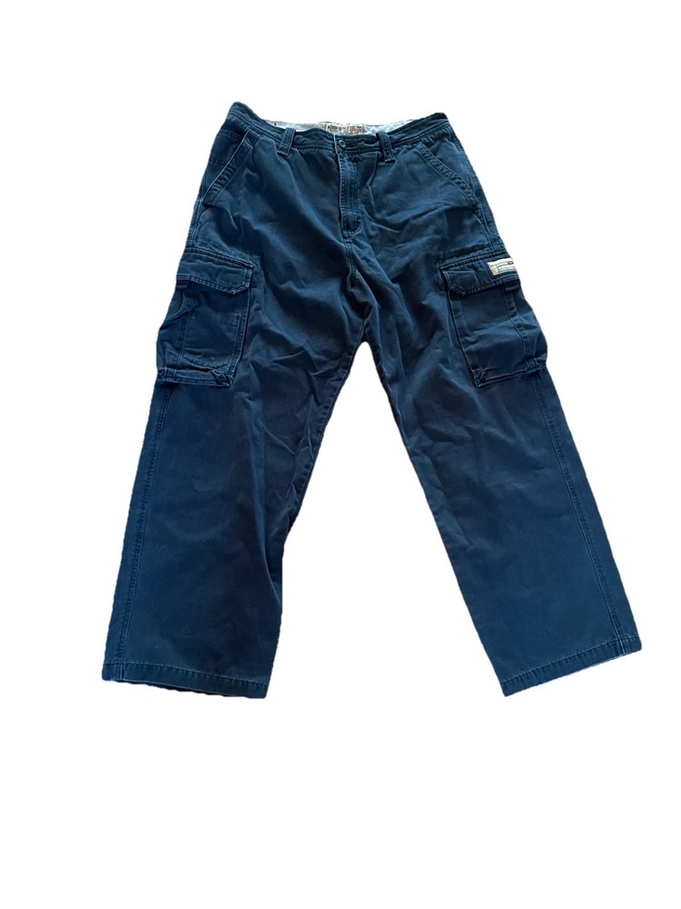 Y2K Vintage Aeropostale Cargo Pants Men's Size 34x30 Navy Blue Baggy Skater