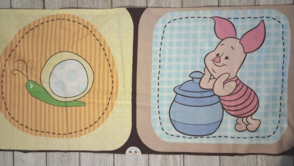 Disney pooh piglet fun fabric length character 3 blocks 27 x 8 inch 1pc