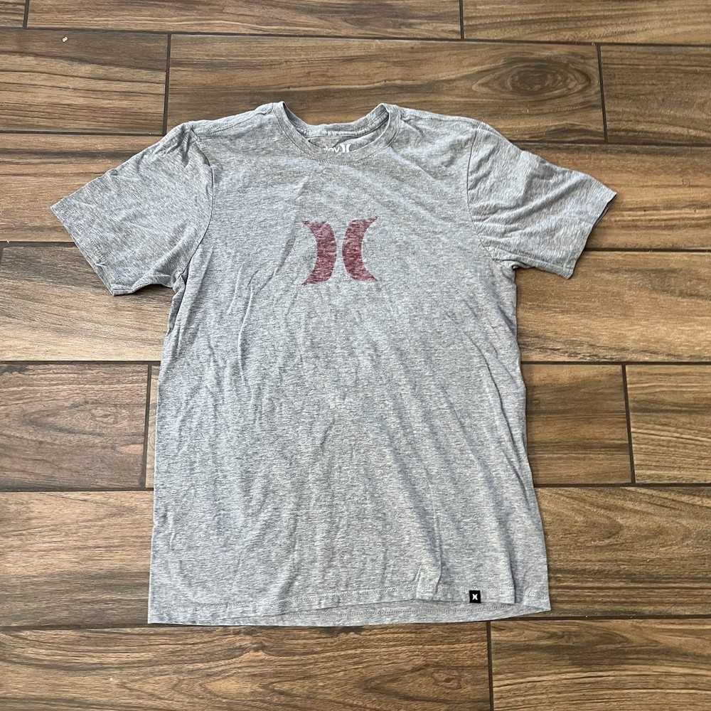Hurley Logo Graphic T-Shirt Gray Mens Size Medium Surf Skate