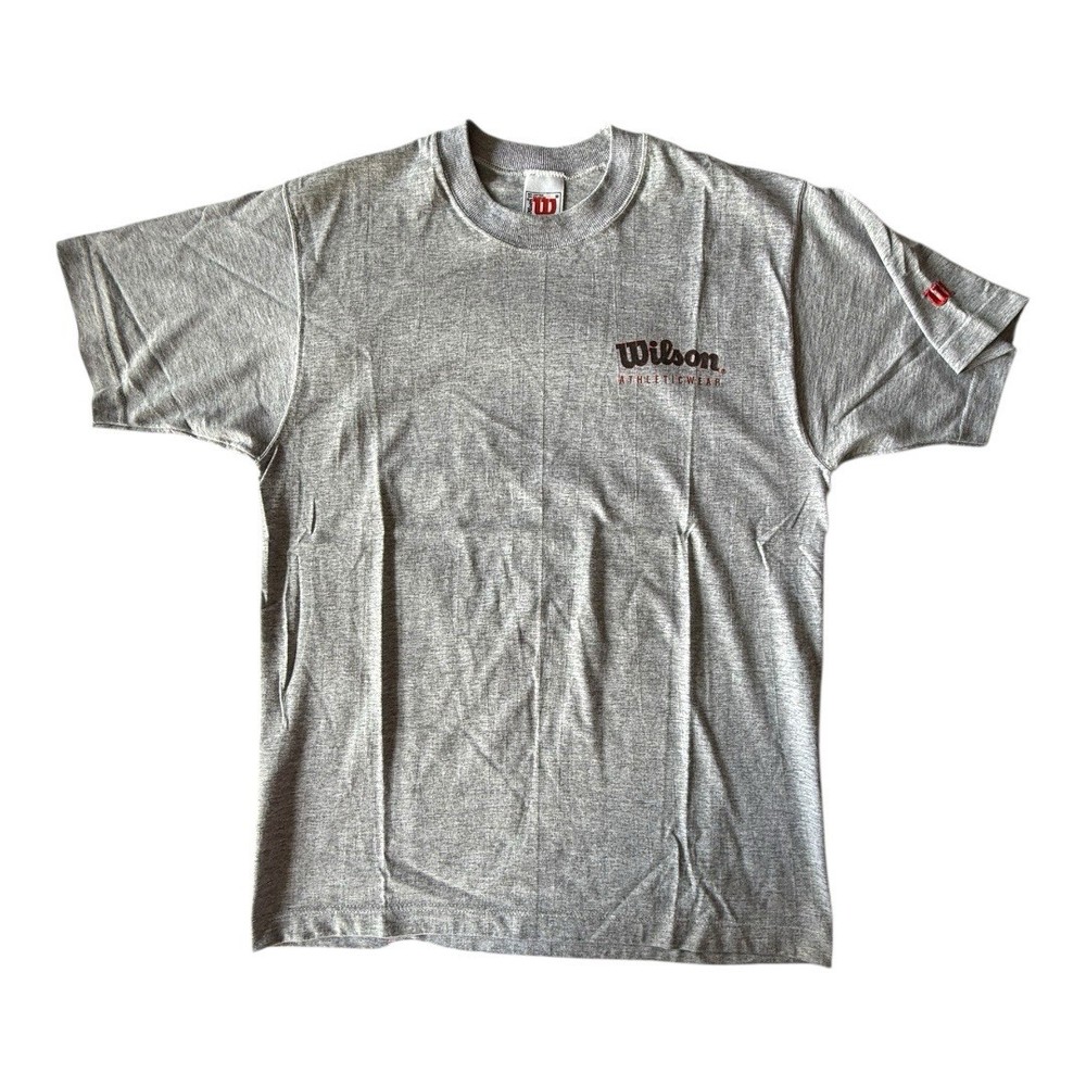Vintage Wilson Athletic Wear Embroidered Logo T-Shirt USA Made Medium NEW OLD DS