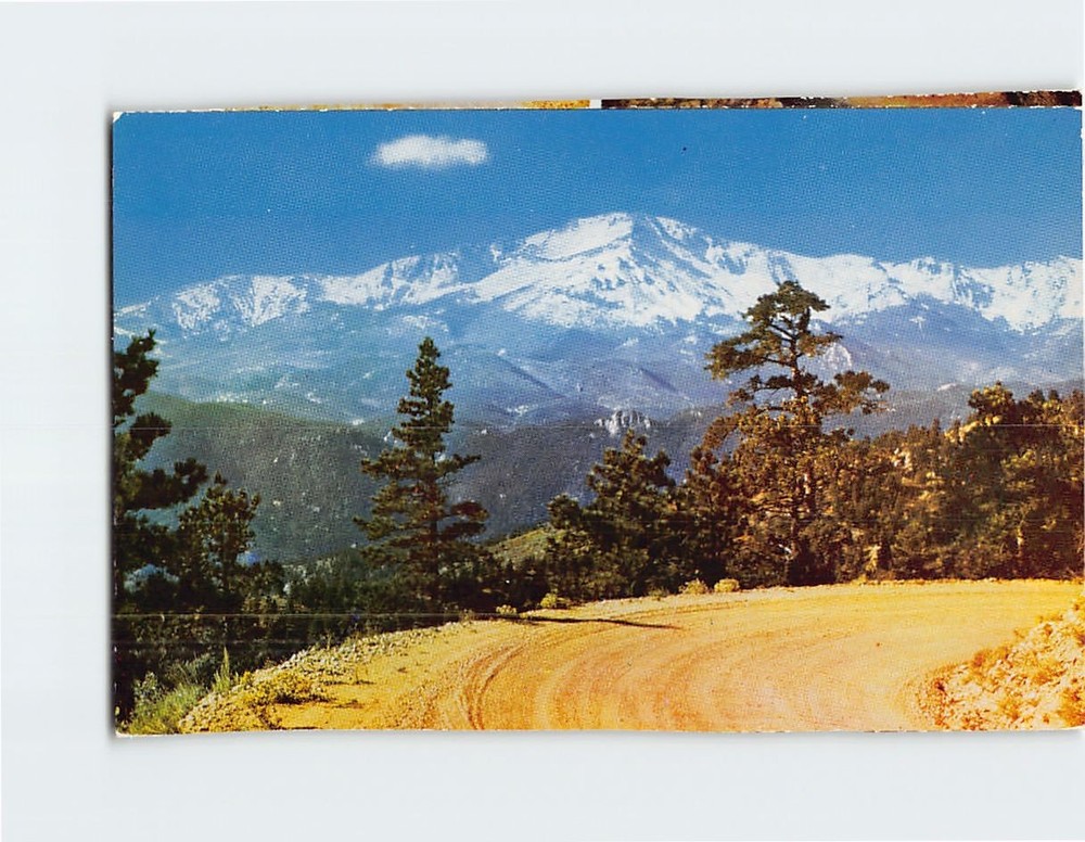 Postcard Snow-Covered Pikes Peak Colorado USA