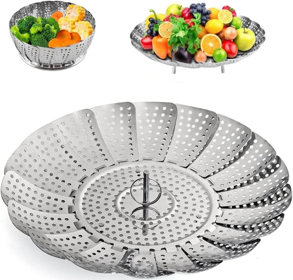 Zocy Steer Basket, Stainl Steel Vetable Ste Baskets for Steing