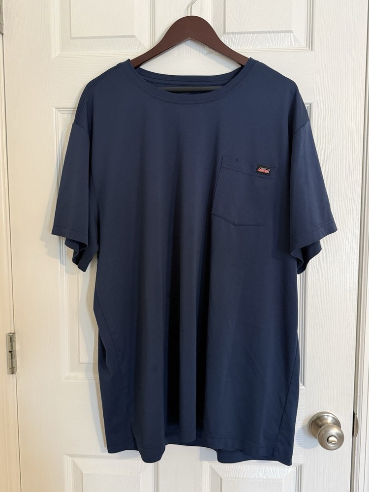 Dickies Classic Men's 2XLT Navy Blue Short Sleeve Pocket T-Shirt Polyester