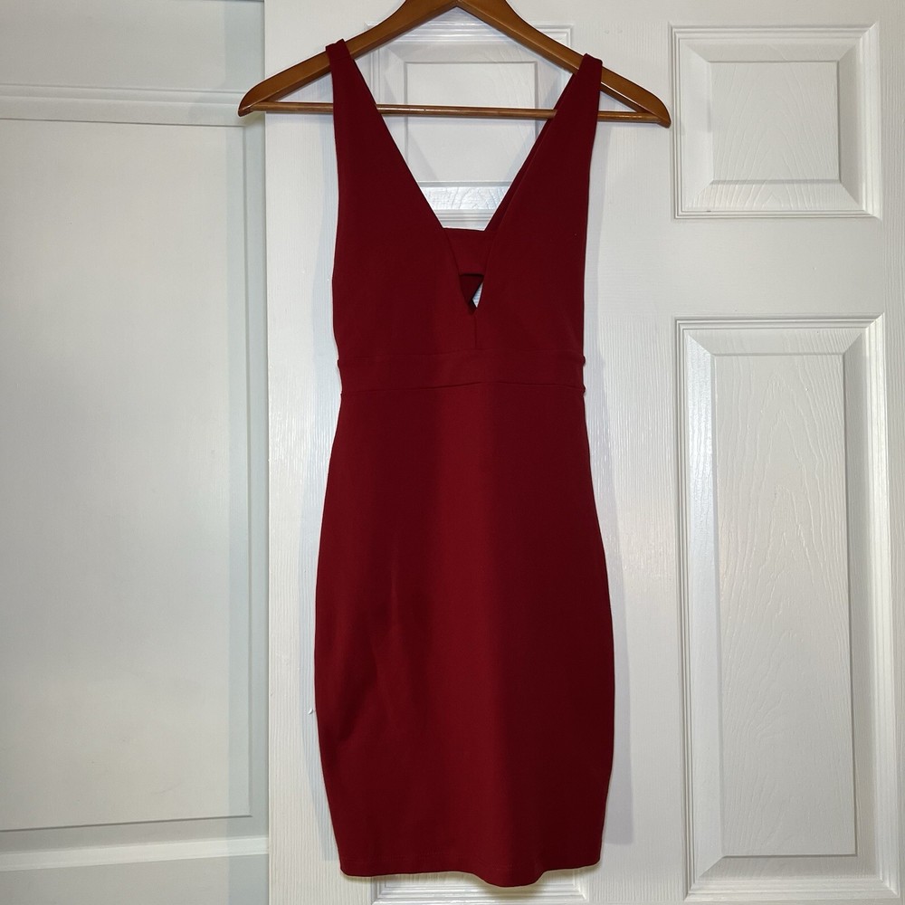 Susana Monaco Deep Red Mini Bodycon Dress Womens XS Sleeveless