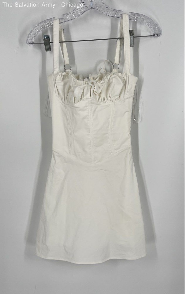 House Of CB Womens White Sleeveless Tie Back Short Mini Dress Size X-Small