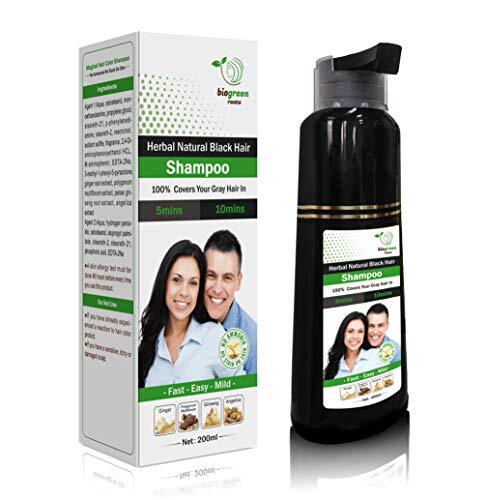 200ml Herbal Natural Black Hair Color Shampoo for Grey Hair Coverage