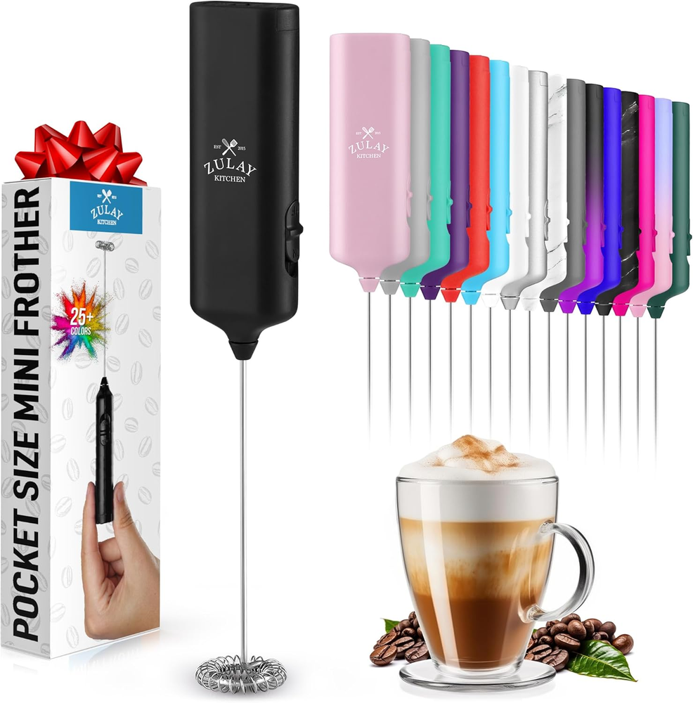 Powerful Mini Milk Frother Wand – Handheld Portable Drink Mixer for Lattes, Etc