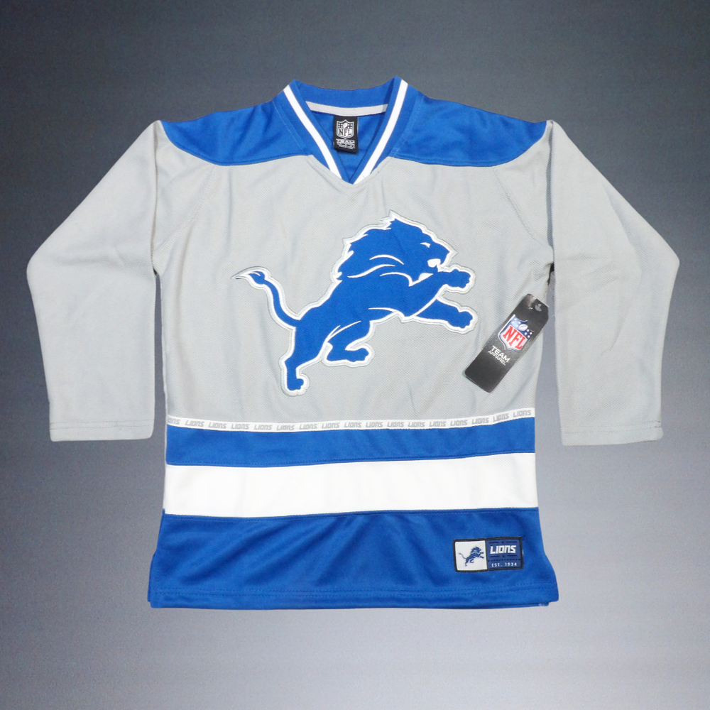 Detroit Lions Hockey Style Football Jersey Youth Size 8 NWT