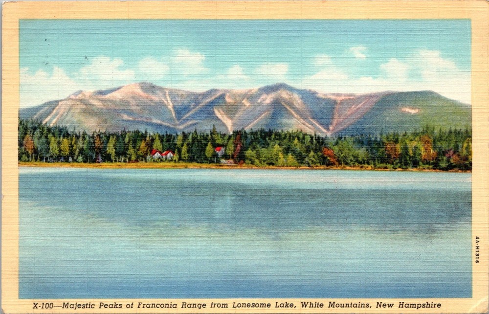 Franconia Range Lonesome Lake White Mountains New Hampshire Postcard