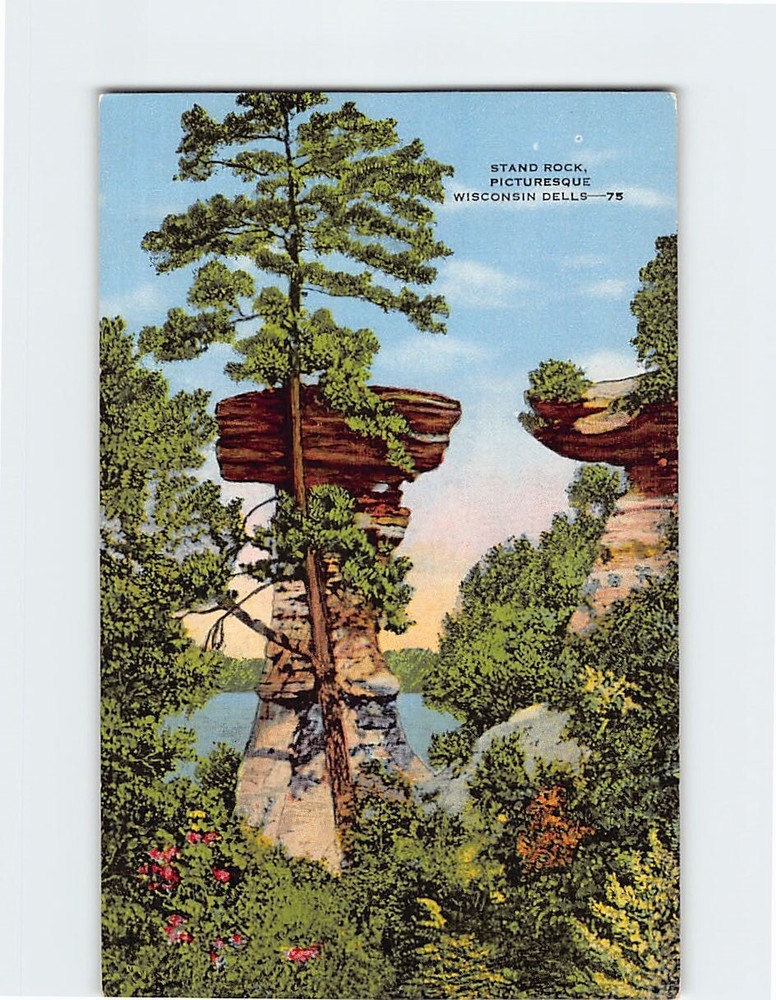 Postcard Stand Rock Picturesque Wisconsin Dells Wisconsin USA