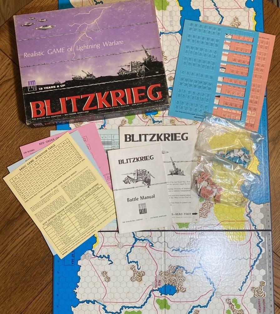 1965 Blitzkrieg War Board Game #700 PUNCHED