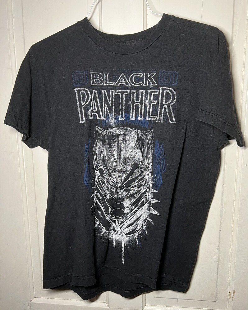 Marvel Comics Black Panther T-Shirt Mens Size Large L Short Sleeve Graphic Black