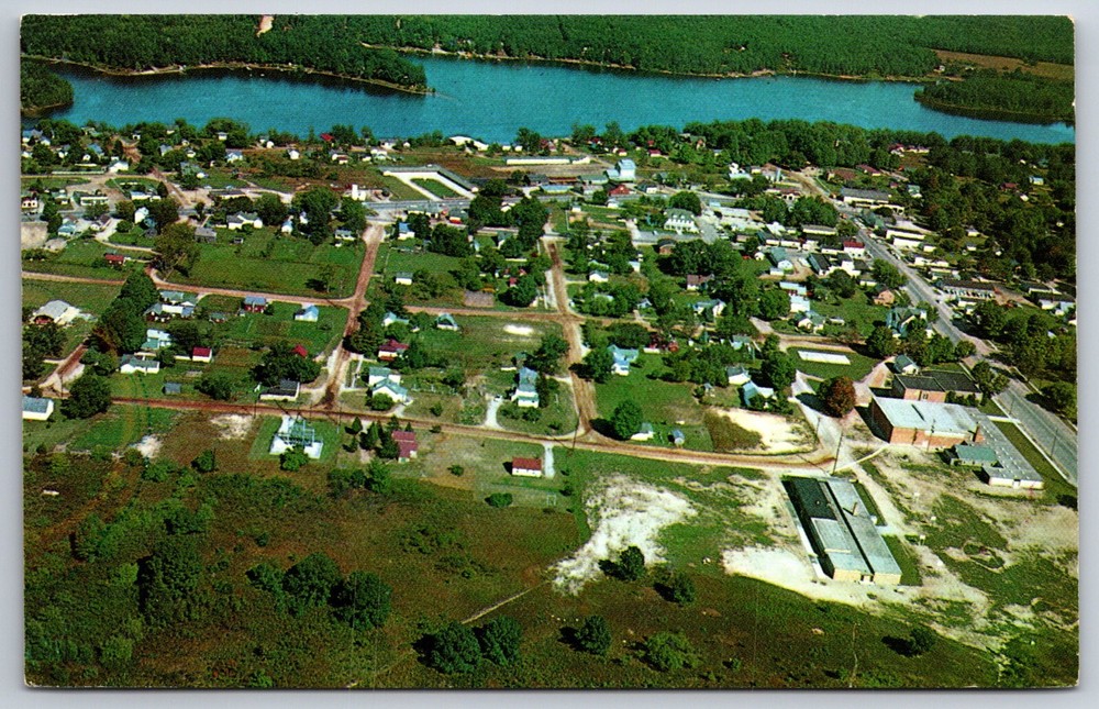 Harrison Michigan~Color Photo Aerial View Of The City & River~Vintage Postcard