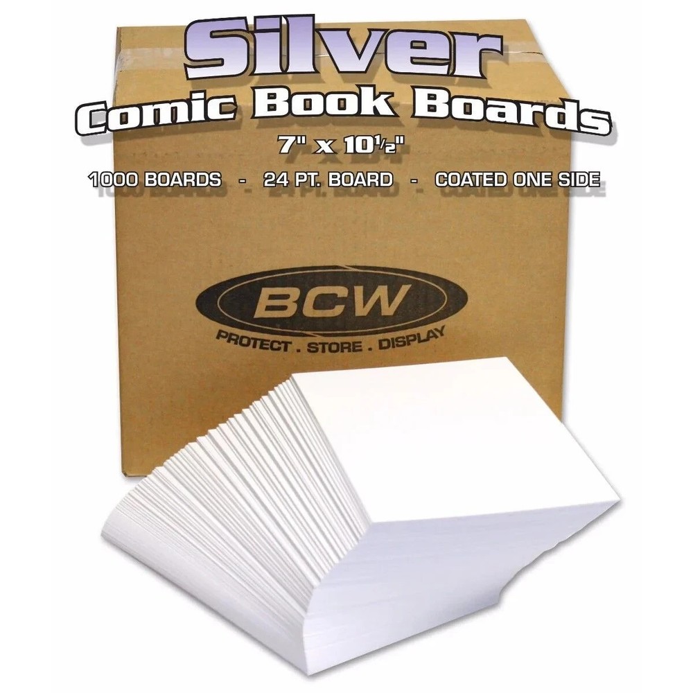 1000 BCW Silver Age Acid Free Comic Book Backer Boards - Bulk Pack-image