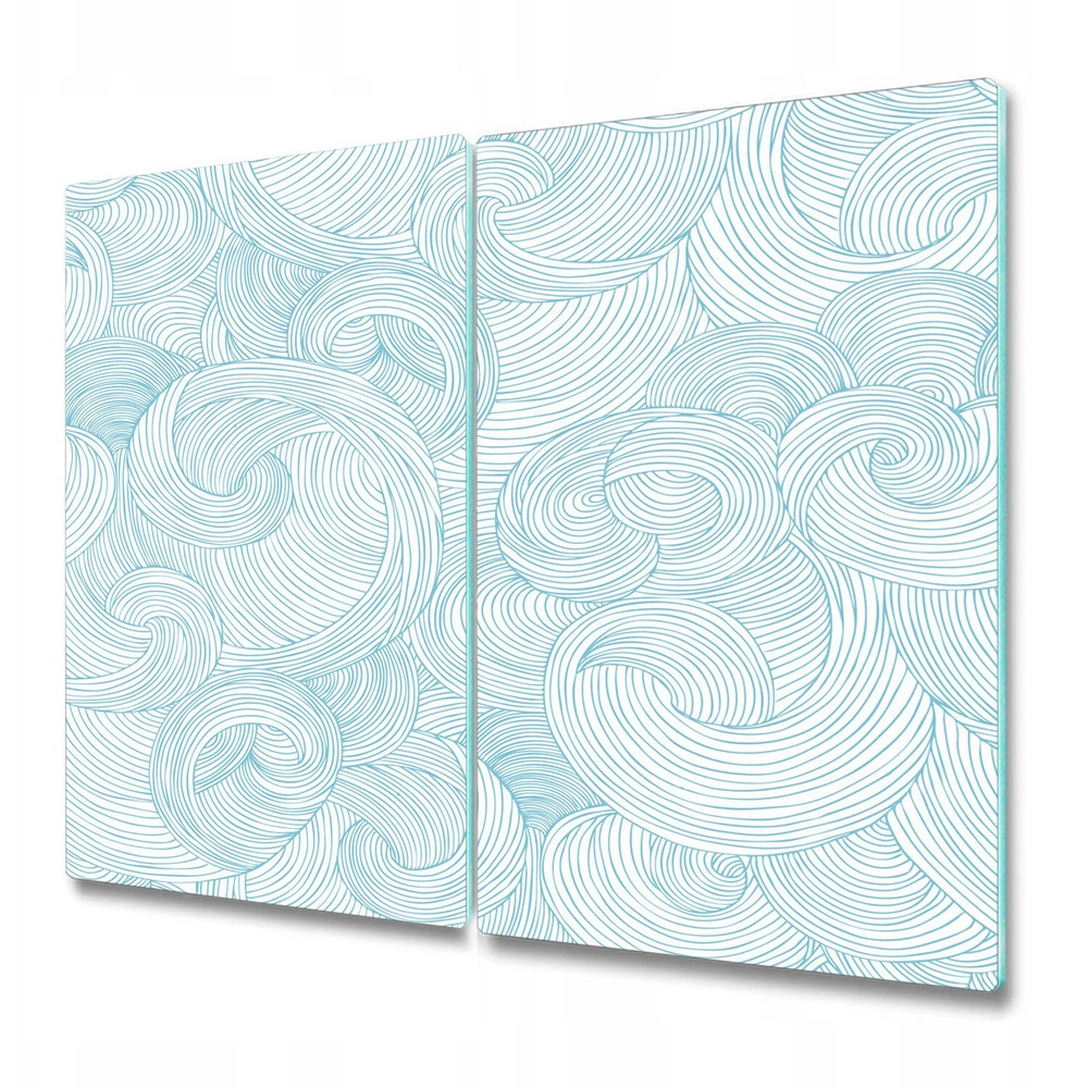 Glass Chopping Cutting Board Worktop Saver Japanese waves cute ocean 2x30x52