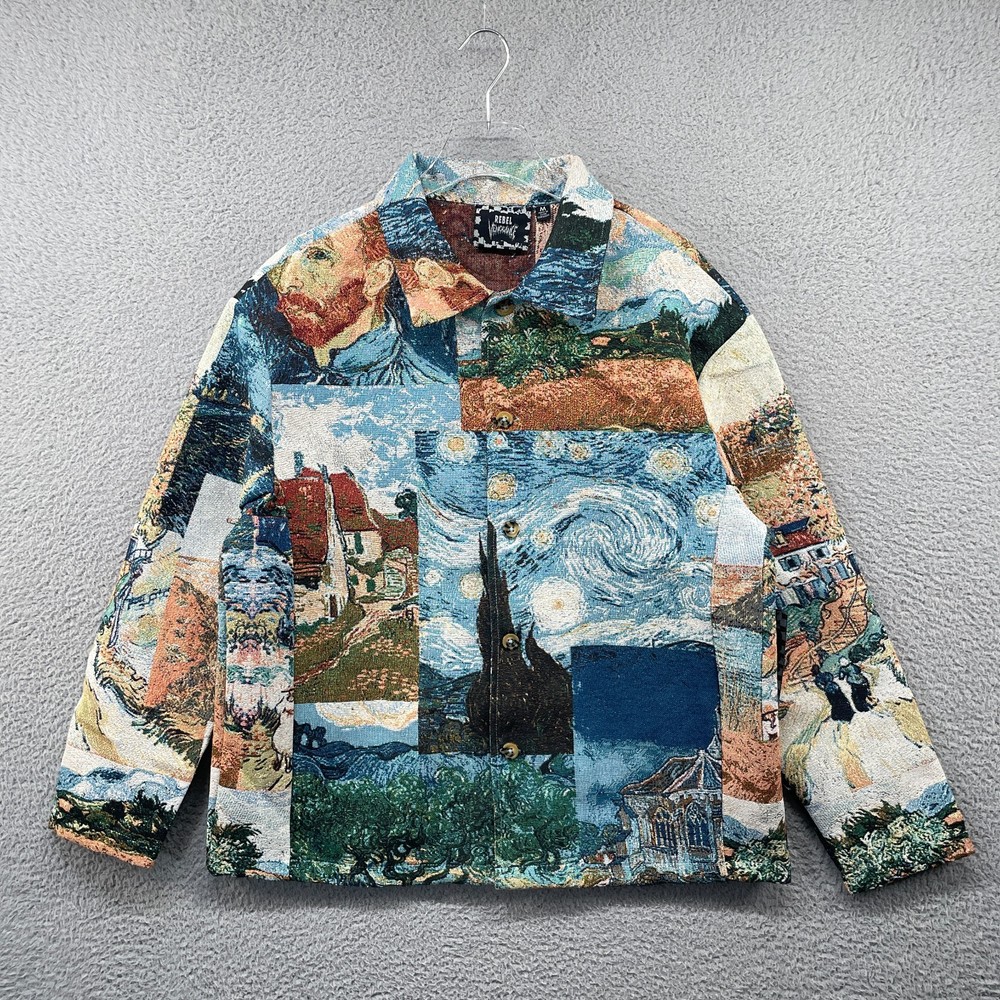 Rebel Vengeance Van Gogh Tapestry Jacket Mens Medium Starry Night Wheat Field