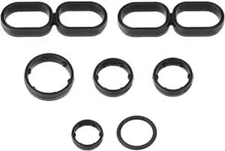 Engine Oil Filter Housing O Ring Seal Kit 7PCS Compatible with 20 Color: Black
