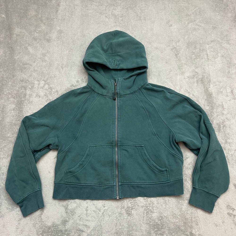 Lululemon Scuba Oversized Full Zip Hoodie Green Jasper Women's Size M/L W3EOZS