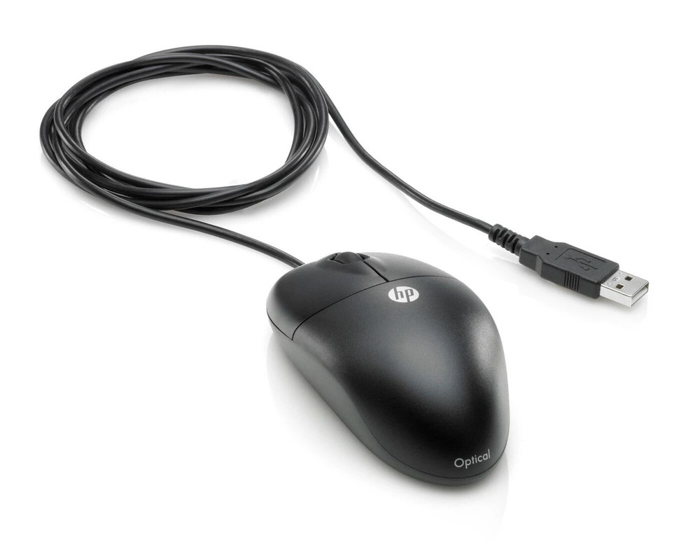 HP USB Optical Scroll Mouse in Sleek Black - Model 537749-001