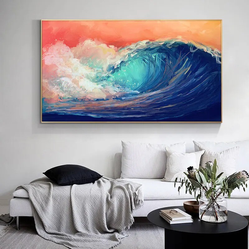Abstract Art Painting  Landscape Wall Posters Prints Abstract Surf Art Pictures