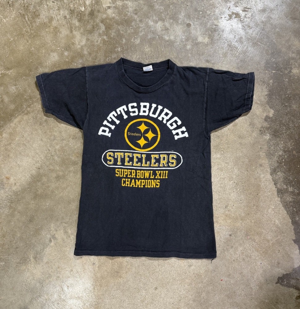 Vintage Pittsburgh Steelers 1970s Champion T Shirt Medium Super Bowl XIII