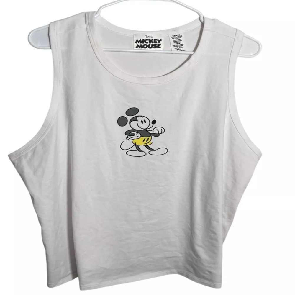 Disney Parks Mickey Mouse Tank Top Genuine Mouseware White 1X Womens NWT