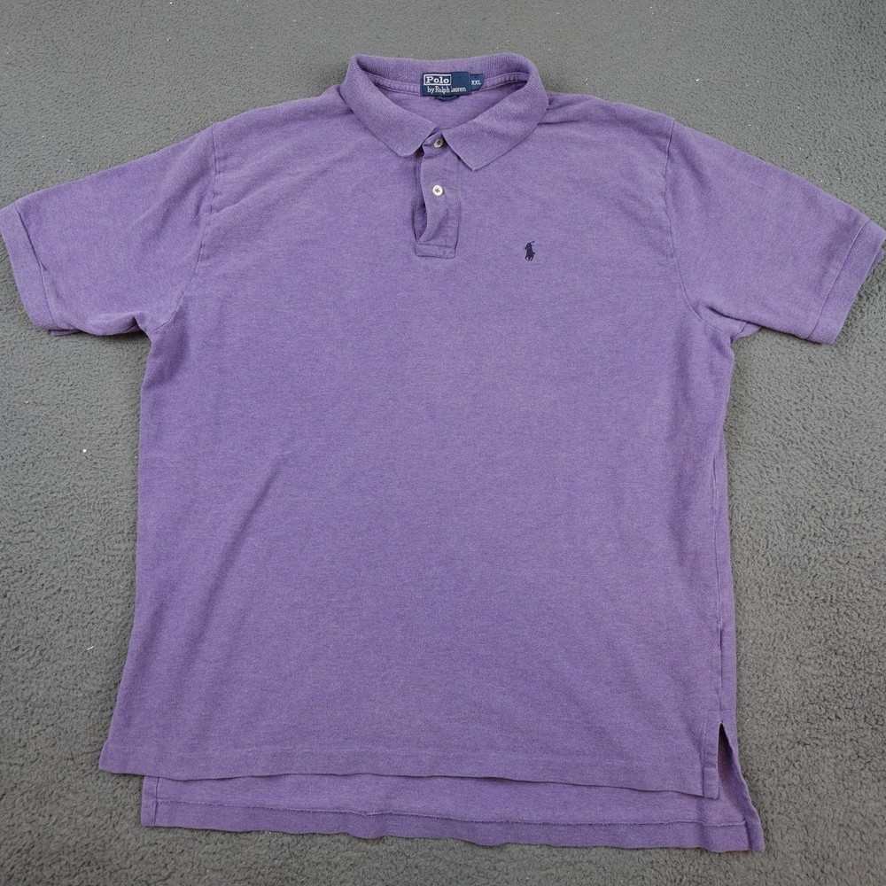 Polo Ralph Lauren Polo Shirt Mens 2XL Purple Pique Cotton Short Sleeve Casual