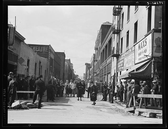 San Francisco California 1939 Salvation Army crowd street scene Lower East
