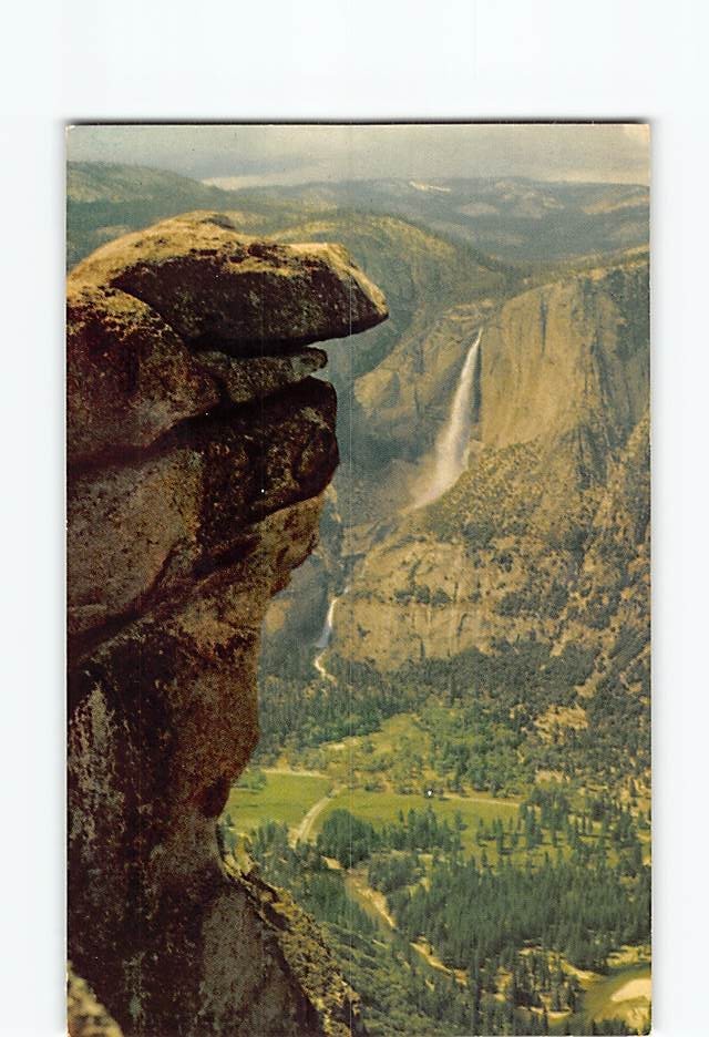 Postcard Overhanging Rock Glacier Point Yosemite National Park California USA